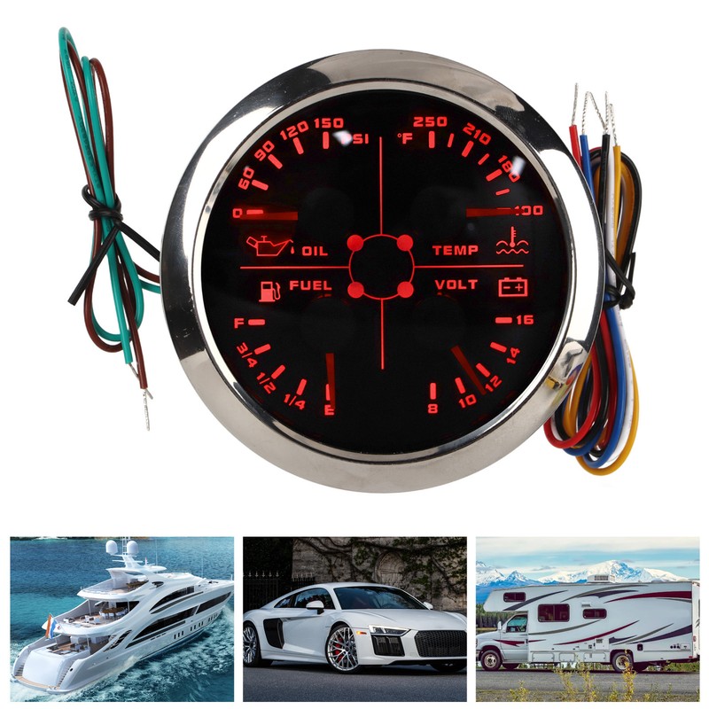 4in1 85mm Guage Multifunction Fuel Level Oil Pressure Water Temp