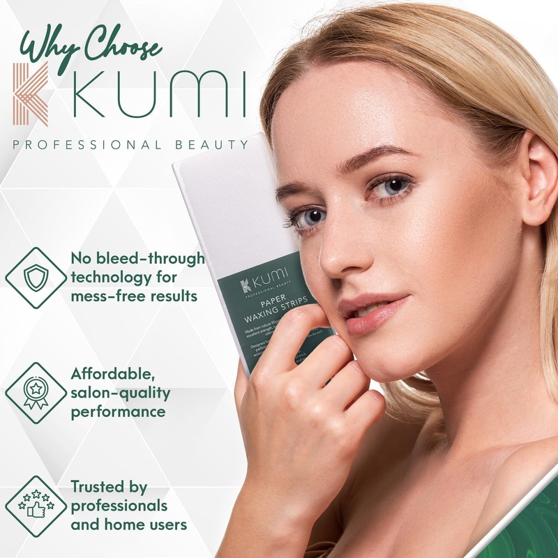 Kumi White Paper Wax Strips - Pack of 200 -