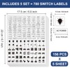 GOMAKERER Pack of 780 Light Switch Stickers, 2 Types Transparent