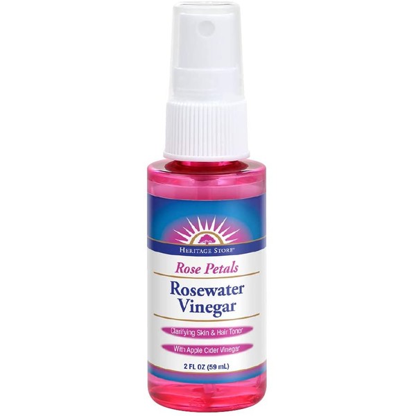Heritage Store Rosewater Vinegar | with Apple Cider Vinegar | Hydrates, Refreshes & Clarifies Skin | No Alcohol | 2oz