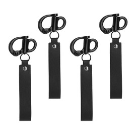 2 Pcs Black Quick Release Clips, Firefighter Mask Quick Release Shackle with Handle Multifunctional Stainless Steel Snap Shackle Lanyard Firefighter Accessories