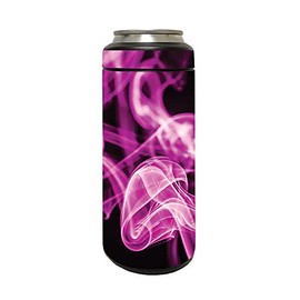 MightySkins Skin Compatible With YETI Rambler 12 OZ Colster Slim Can - Pink Flames | Protective, Durable, and Unique Vinyl Decal wrap cover | Easy To Apply, Remove, and Change Styles | Made in the USA