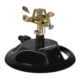 Relaxdays Lawn Sprinkler Impulse Sprinkler, Irrigation of Large Areas up to 450 m², 12 m Range, 360°, Circular Sprinkler, Black