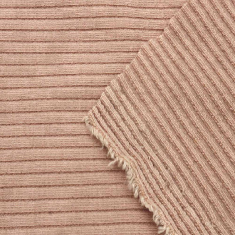 Peach Light Solid 4x2 Rib Knit Fabric by The Yard