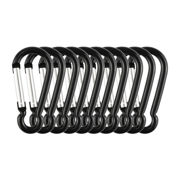 Temlum Pack of 10 Carabiner Hooks 4/4.7/5.9/6.6/7.5 cm Aluminium Carabiner