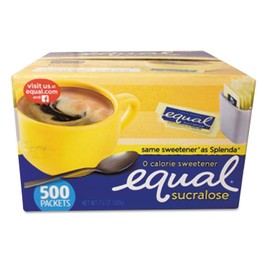 Equal 20008699 Zero Calorie Sweetener, 0.035 oz Packets, 500/Box