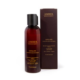 AMBER EXFOLIATE Kombinierte Gesichtsreinigung mit Bernstein Peeling, 1% AHA & UREA, Niacinamide, Aloe, Panthenol, Arganöl; 150 ml; Für alle Hauttypen