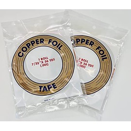 2 Rolls/Pack 7/32 Edco Copper Foil (Copper Backed