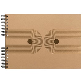 Exacompta - Art.-Nr. 16749E - 1 photo album with spiral binding graphic - 150 photos - 50 black pages - format 32 x 22 cm - cardboard cover covered with black pelicule kraft paper