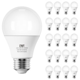CYLYT Light Bulbs 60 Watt Equivalent Solt White 5000K, E26 A19 LED Light Bulb 9W 800 Lumen, Focos LED para Casa, 120V 60HZ Lightbulbs for Indoor Outdoor, Non-Dimmable, 20-Pack