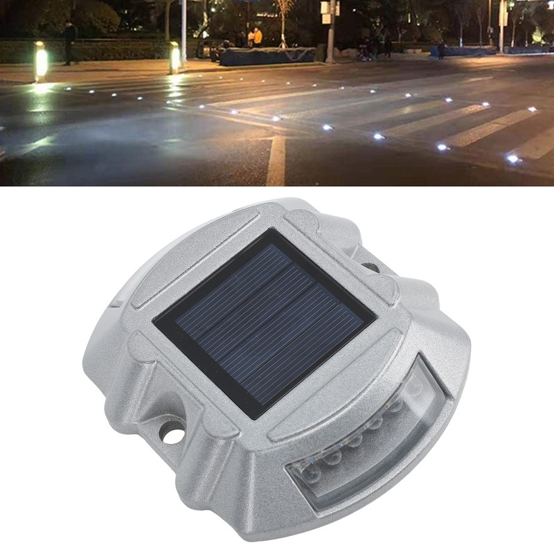 Solar Deck Lights Silver Aluminium Alloy High Brightness LED Solar