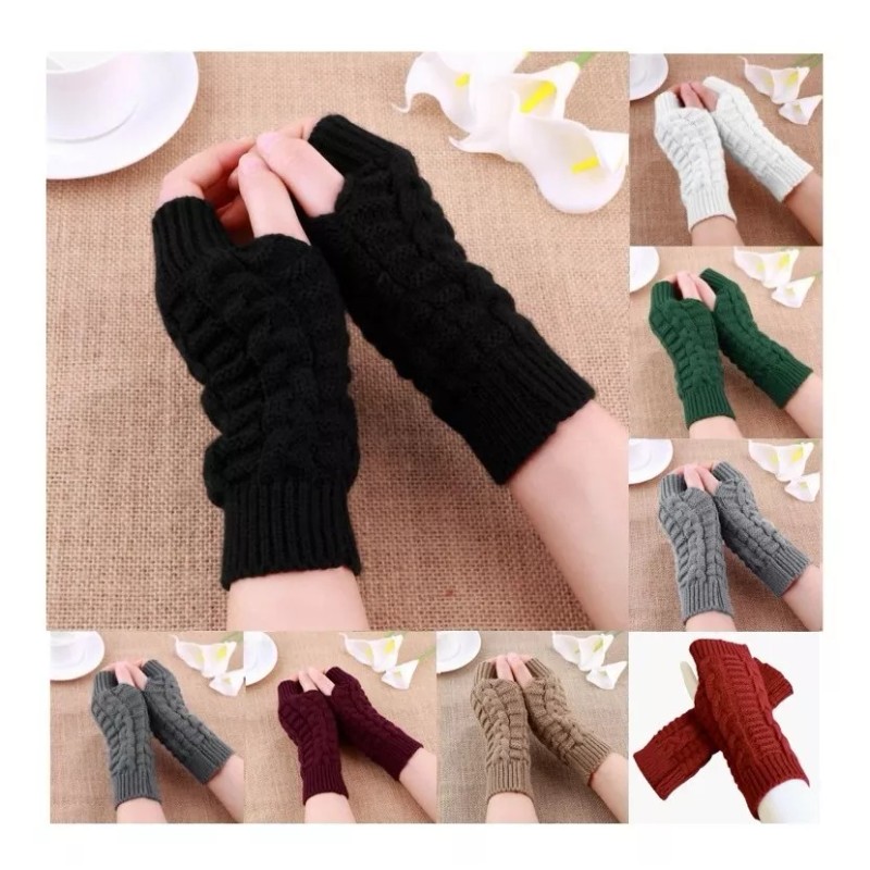 Patry Guantes Sin Dedos Invierno Frío Elige Color Navidad Lana
