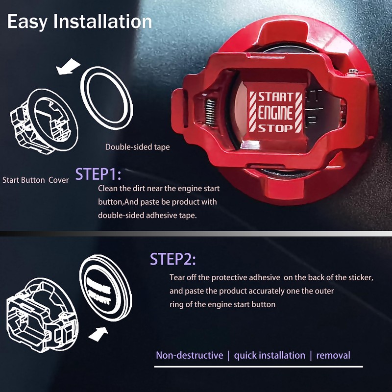 ERARISE Cubierta de botón de arranque para coche, cubierta de