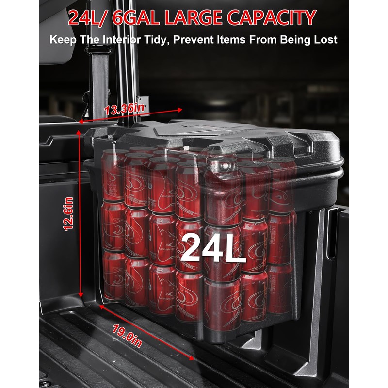 StarknightMT Ranger XP 1000 Bed Box, 24L/ 6GAL Ranger Tool