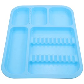 MILISTEN Plastic Medical Instrument Tray Plate Procedure Compartment Tray Oral Treatment Plate Lab Instrument Tools for Clinic Lab Supplies Use Blue