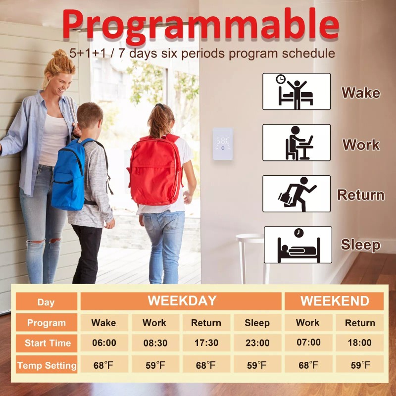 MAXKOSKO Thermostat: WiFi & LED Touchscreen, Smart Control at Your
