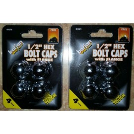 BARJAN Trucker 1/2" Hex Bolt Lug Caps Cover with Flange Barjan 48-374 Automobile