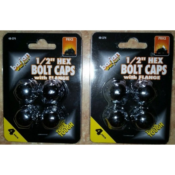 BARJAN Trucker 1/2" Hex Bolt Lug Caps Cover with Flange