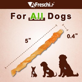 Afreschi Classic Turkey Tendon Coil (L) 3 oz, USA-Sourced Turkey Tendon, Dog Treats for Wrapped Series, All Natural Human Grade Dog Treat, Hypoallergenic, Rawhide Alternative
