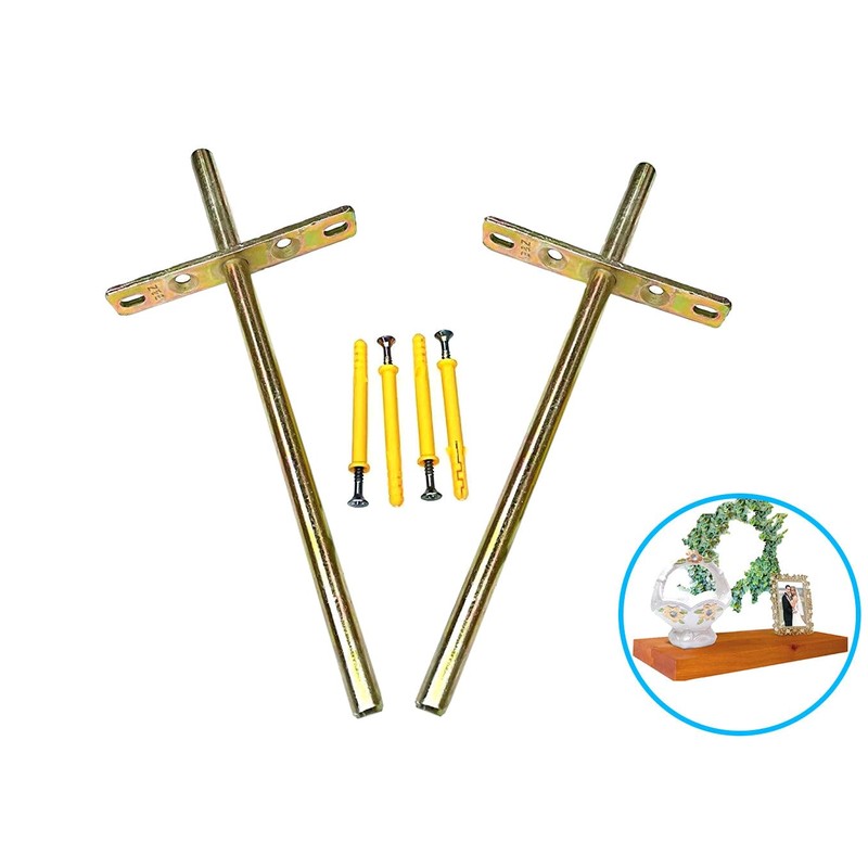 B&Z Heavy Duty Long Concealed/Invisible/Hidden Floating Shelf Support Brackets Pair
