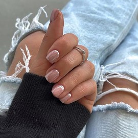 24 Uñas Postizas Cuadradas Cortas A Presión, Color Marrón, Cobertura Total, Con Diseños Brillantes, Acrílicas, Cuadradas, Adhesivas, Cortas Para Mujer