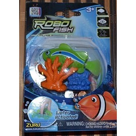 Robo Fish Water Activated - Green Fish with Coral