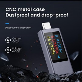 diymore USB C Power Meter Testers,USB C Tester Power Meter Color Screen,Digital Multimeter,Three Screens Switch to Display Current,Voltage,CPU Temperature,USB C Tester,DC4-30V/0-12A