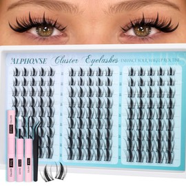 Fairy Lash Clusters Kit Manga Eyelash Clusters Wispy DIY Lash Extension Kit Anime Cluster Lashes 10-16mm Cluster Eyelash Extensions C-Curly Individual Lashes Kit with Bond & Seal, Tweezers by ALPHONSE