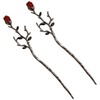 Beavorty Retro Style 2 Pack Rose Flower Hair Sticks Hair