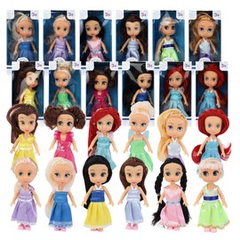 Liberty Imports 12 Pack Little Royal Princess Dolls - Mini Pocket Size Toddler Toys Fantasy Pretend Play Set with Dress, Accessories for Kids, Girls Dollhouse, Party Favors (5-inches)