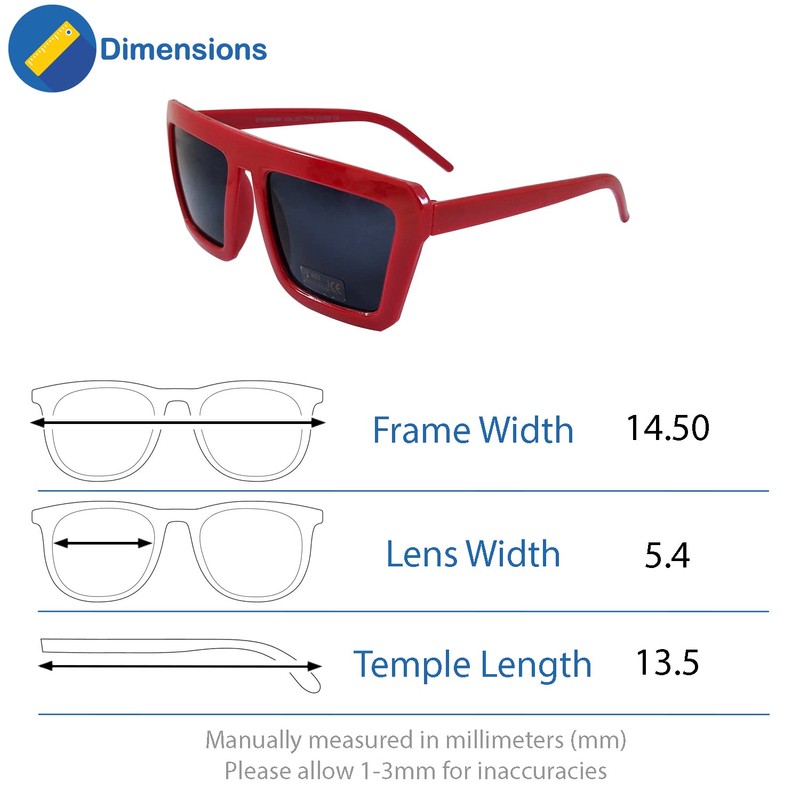 Komonee Sunglasses Red Thick Frame Black Lens Tint Glasses Designer