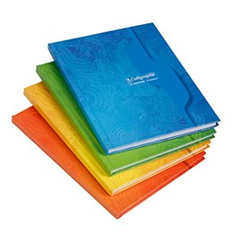 Clairefontaine Calligraphe 7204C Glued Notebook 17 x 22 cm 96 Sheets Squared 70 g with Hard Cover Assorted Colours Pack of 1