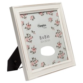 Hampton Frames PALOMA Distressed Square Picture Photo Frame White 8x8 (20x20cm) PAL301988W