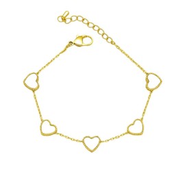 IVANI Gold Plated Bracelet for Women - Hypoallergenic 18k Gold Chain Bracelet, Waterproof Heart Charm Bracelet for Women - Cute, Simple Dainty Gold Bracelet, Jewelry Gifts
