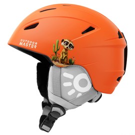OutdoorMaster Anoa Kids Ski Helmet - Snowboard Helmet for Children - Adjustable Snow Helmet, Certified Snow Sports Helmet for Boys, Girls & Youth - Orange, S