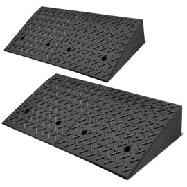 CAAP DRIVEN 2pcs 6.3 in. Rise 38.5" L x 19.6" W Heavy-Duty Rubber Arrow Curb Ramps, Bridge Ramp for Driveway, Wheelchair, Cars CAAP-TOLS-LRAMP-385-AX2