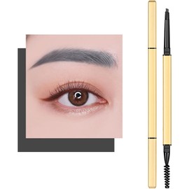 Lapiz de Cejas, Delineador de Cejas Cosmético, Lápiz para Cejas de Maquillaje de Doble Cabeza Duradero sin Manchas para Cejas Definidas con Precisión (Gris)