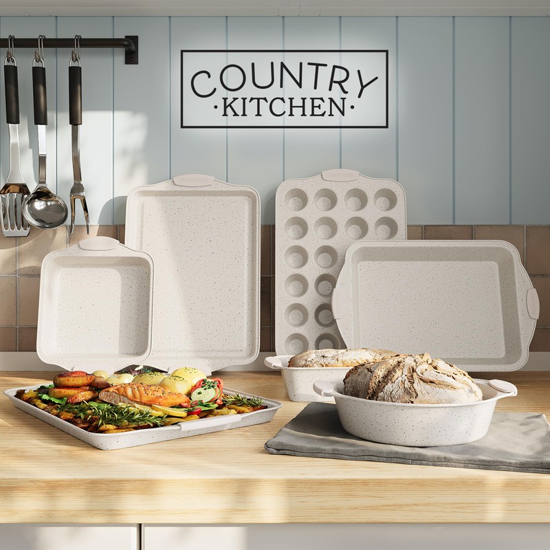Country Kitchen Nonstick Stackable Bakeware Set - Durable, Easy Release