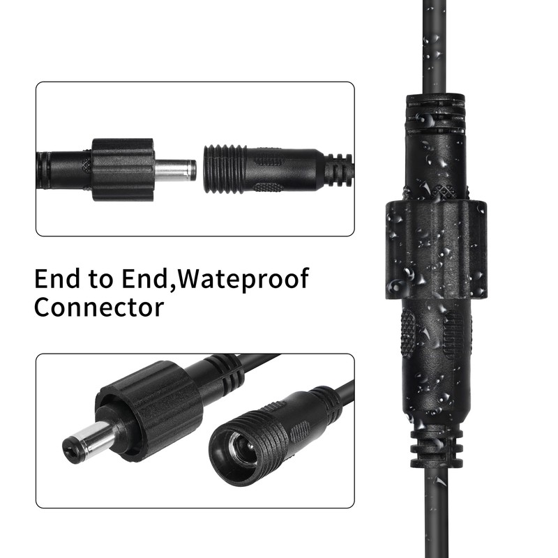 YACSEJAO DC Extension Cable IP65 Waterproof DC 5.5mmx2.1mm Male to