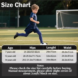 Jeffbaubl 2 Pack Boys Compression Pants, Compression Tights Sport Leggings, Quick Dry Base Layer Pants for Football Basketball(Black+Navy,12 Years)