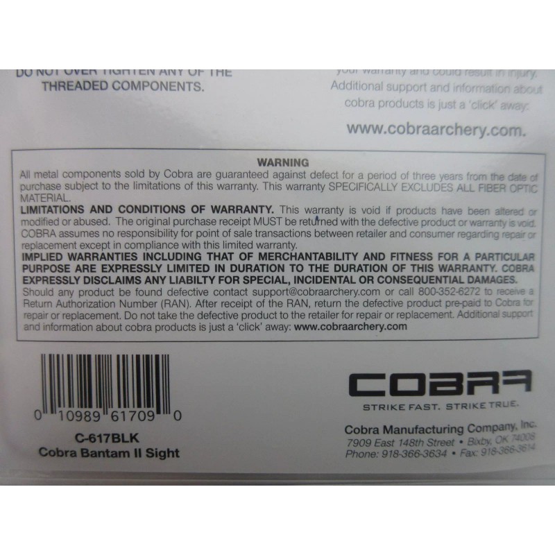 Cobra Archery Bantam 2 3-Pin Sight right or left hand