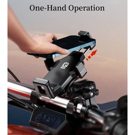 Kewig Motorcycle Phone Mount- [Vibration Dampener] [High-Speed Secure Lock] Motorcycle Cell Phone Holder, Bike Phone Handlebar Mount for 4.7-7.2" Smartphone