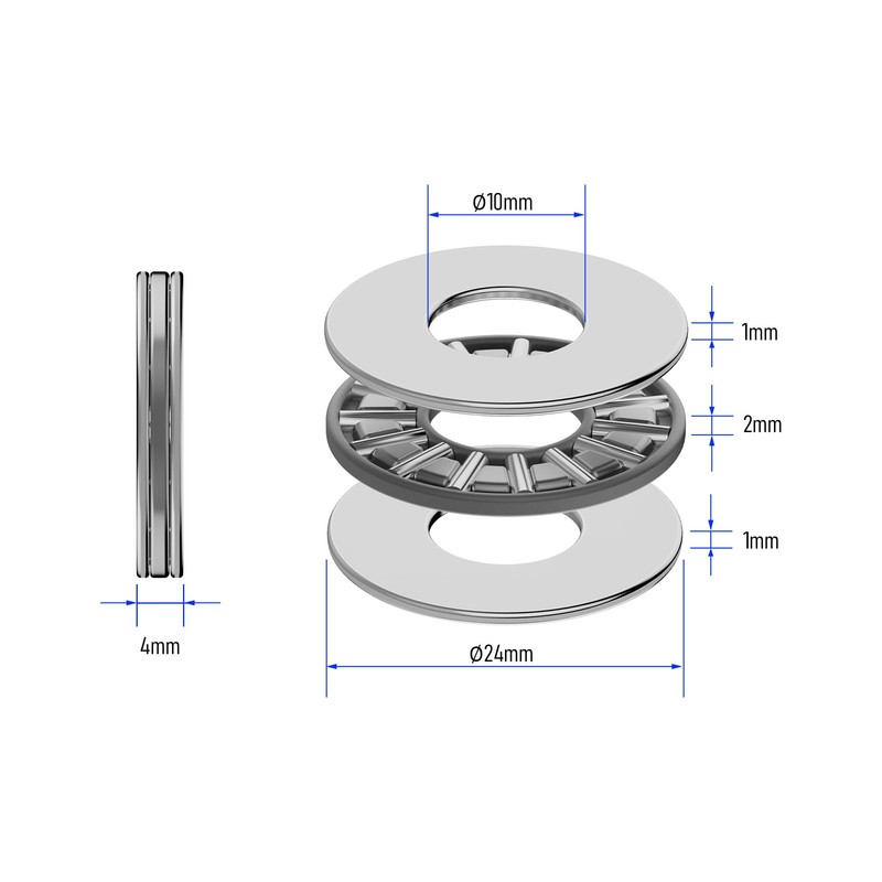 FOCMKEAS 5PCS AXK1024 2AS Thrust Needle Roller Bearings with Washers