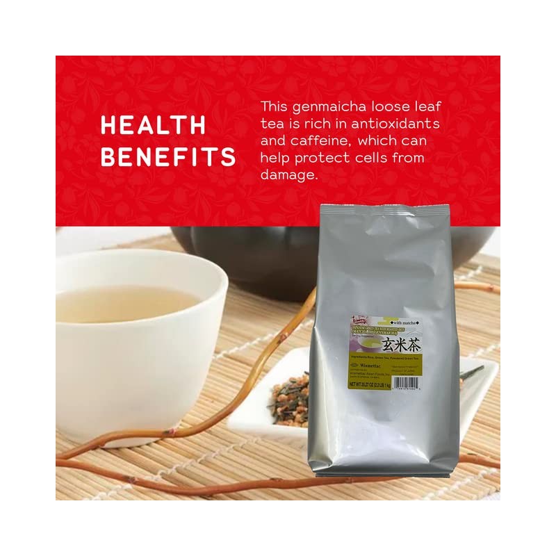 Shirakiku Loose Tea Leaves Genmai Matcha and Roasted Rice 2.2Lb