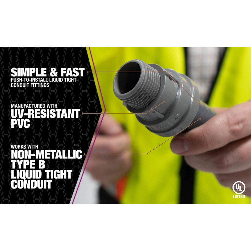 Southwire LTNM-BC-100 1" Liquid Tight Non-Metallic Push Install LT Box