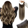 YoungSee Wire Hair Extensions Human Hair Balayage Fish Line Human