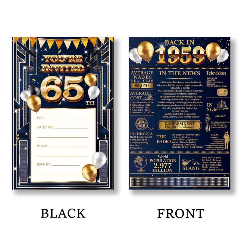 QZJ 65th Birthday Invitations - Back in 1959 - 20