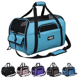 EliteField Soft Sided Pet Carrier (3 Year Warranty, Airline Approved), Multiple Sizes and Colors Available (Large: 19" L x 10" W x 13" H, Sky Blue)
