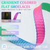 YJRVFINE Gradient Flat Shoe Laces: Thick Rainbow Colorful Sneakers Shoelaces