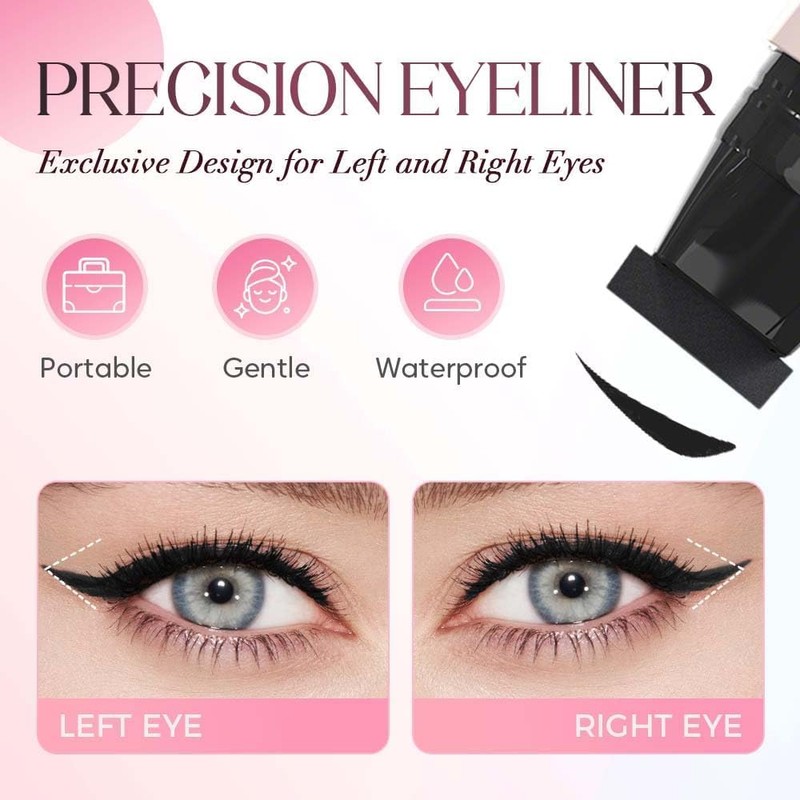 New 90° rotatable winged eyeliner stamp, Double Head wing stamp,gel